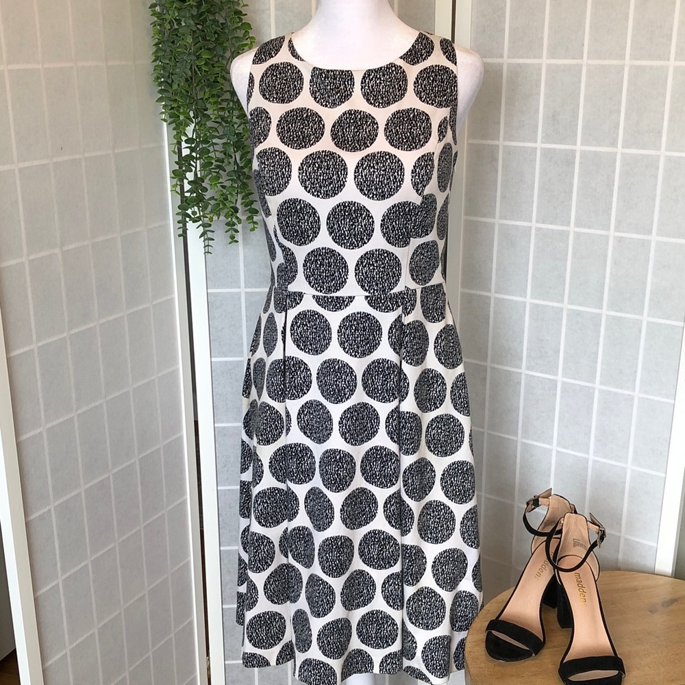 White House Black Market Sleeveless A-Line Dress in Black & White Size 6